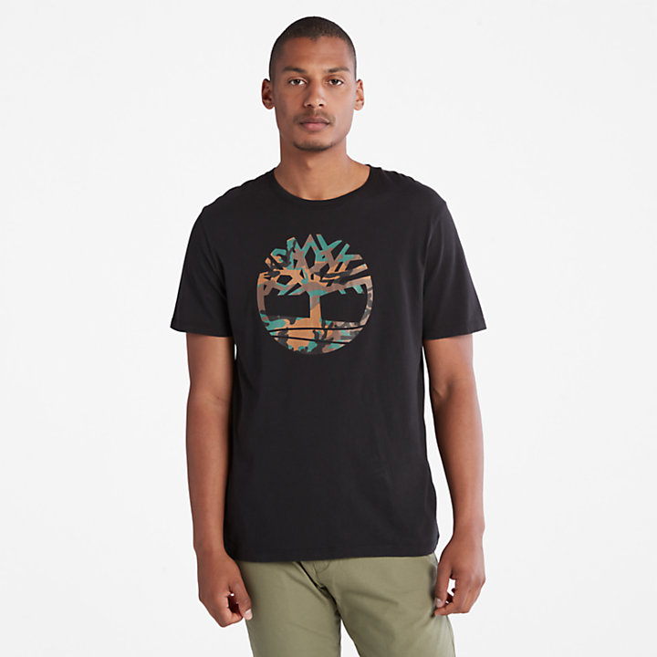 T-shirt arbre camouflage Outdoor Heritage pour homme en noir-