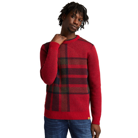 EK+ Intarsia Crewneck Sweater for Men in Red | Timberland