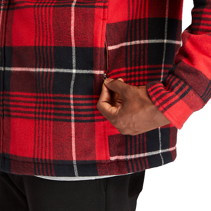 Veste-chemise Buffalo isolante pour homme en rouge-