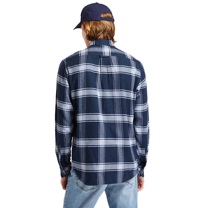 Heavy Flannel Checked Shirt for Men in Blue-