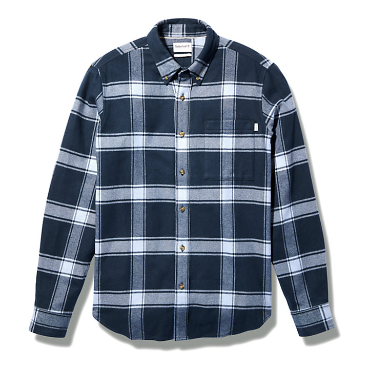 Heavy Flannel Checked Shirt for Men in Blue-