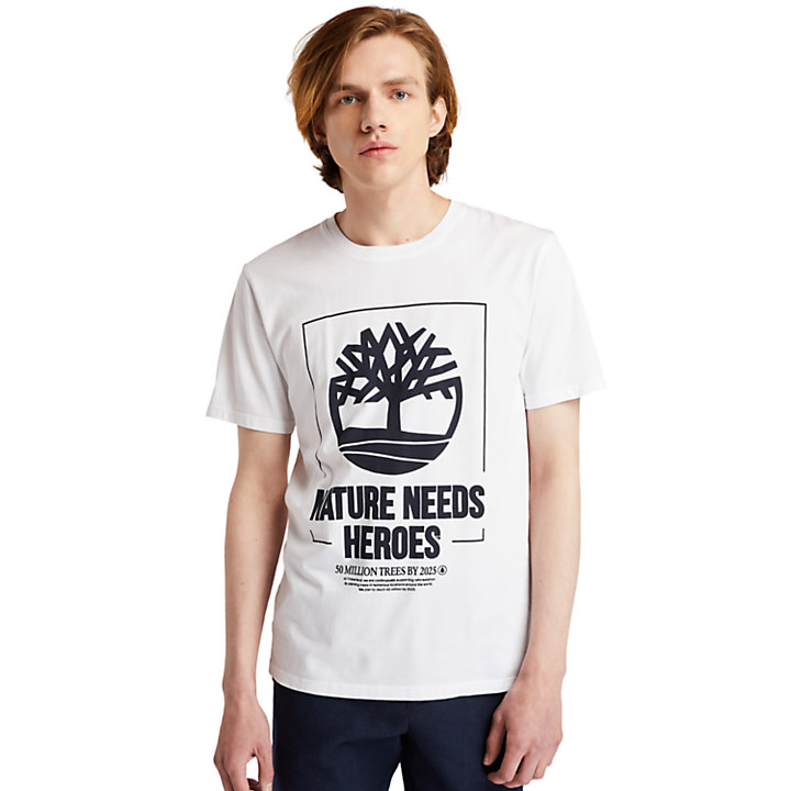 Nature Needs Heroes™ Graphic T-Shirt for Men in White-