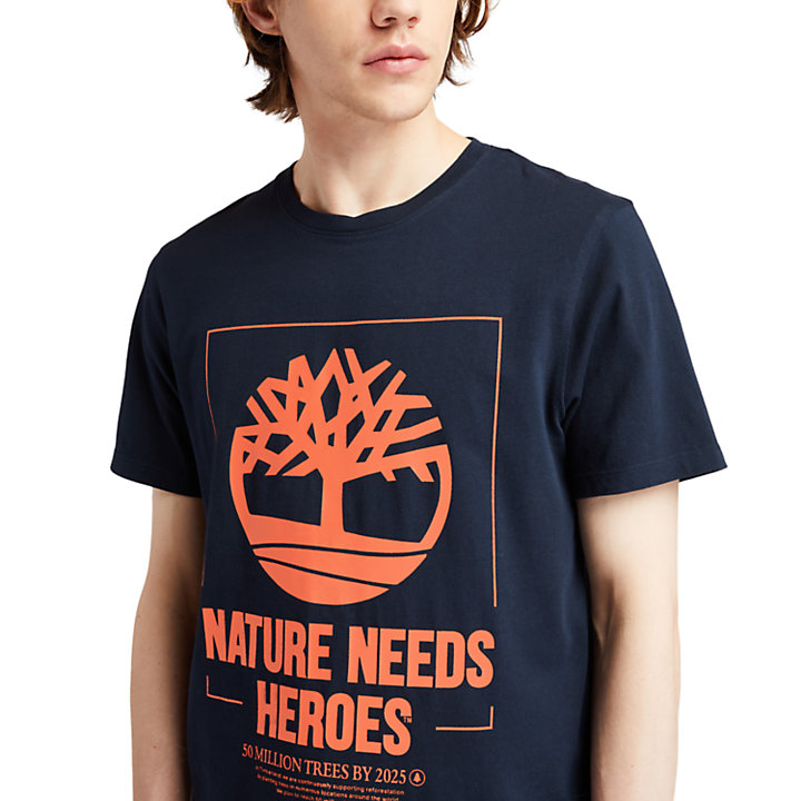 Nature Needs Heroes™ Graphic T-Shirt for Men in Navy-