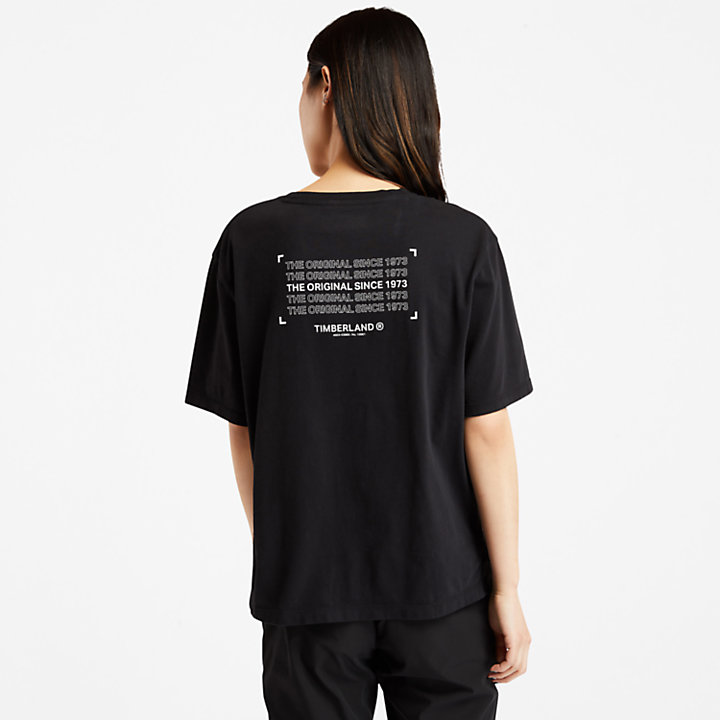 T-shirt da Donna Utility in Cotone Biologico in colore nero-