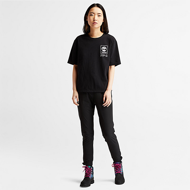 T-shirt utilitaire en coton biologique pour femme en noir