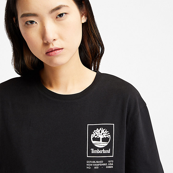 T-shirt utilitaire en coton biologique pour femme en noir