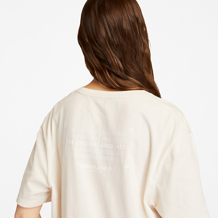 T-shirt utilitaire en coton biologique pour femme en blanc-