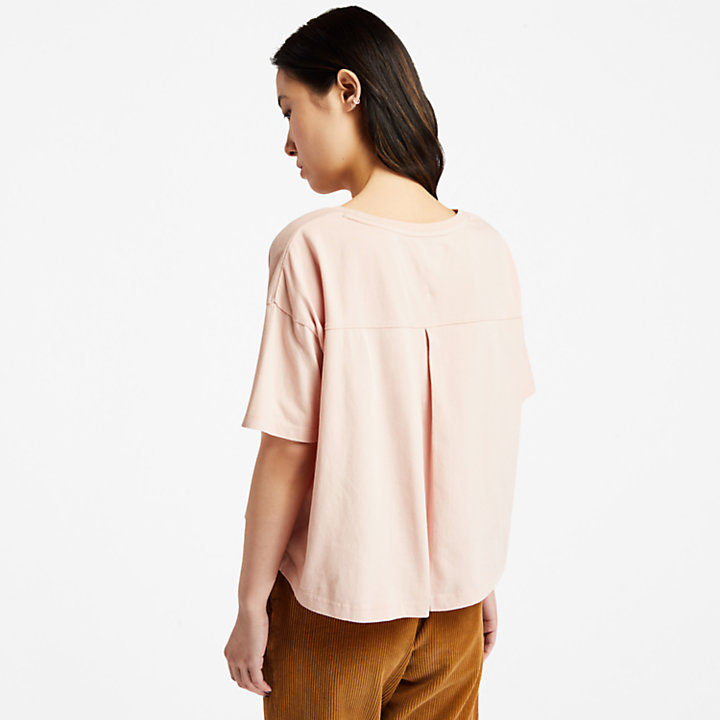T-shirt court à logo pour femme en rose clair-