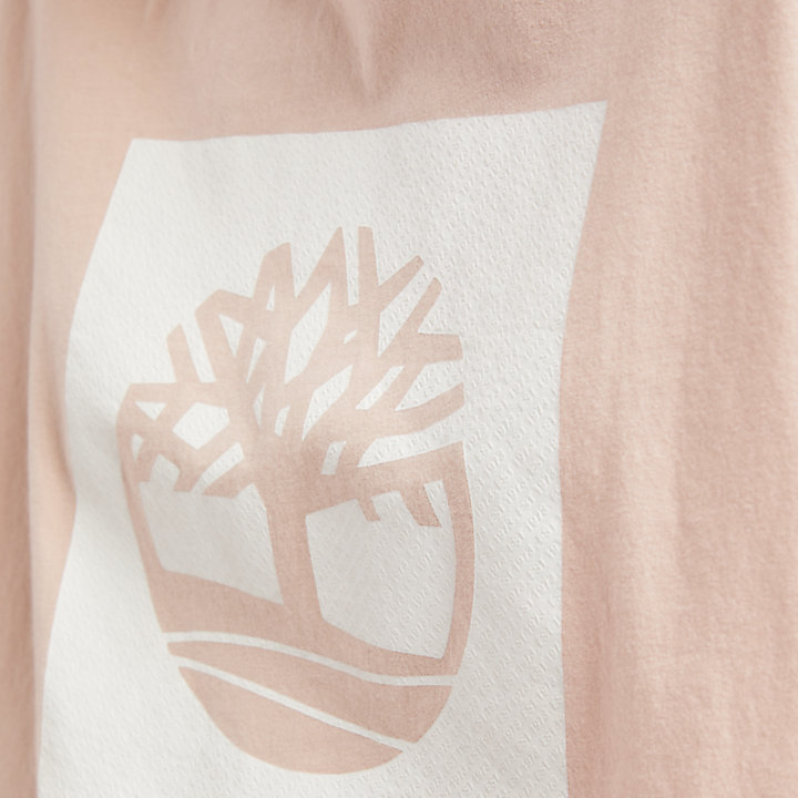 T-shirt court à logo pour femme en rose clair-