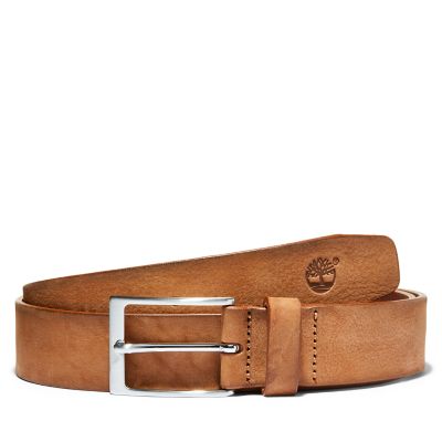 Washed-leather Belt with a Square 
