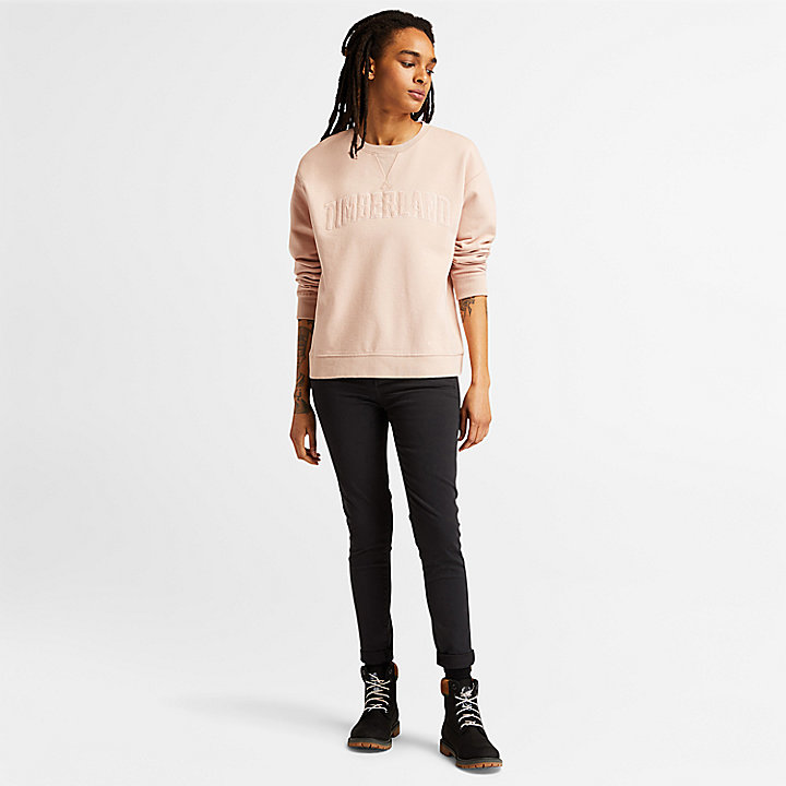 Ecoriginal Corduroy Logo Sweatshirt for Women in Light Pink