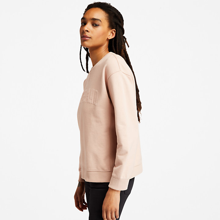 Ecoriginal Corduroy Logo Sweatshirt for Women in Light Pink-