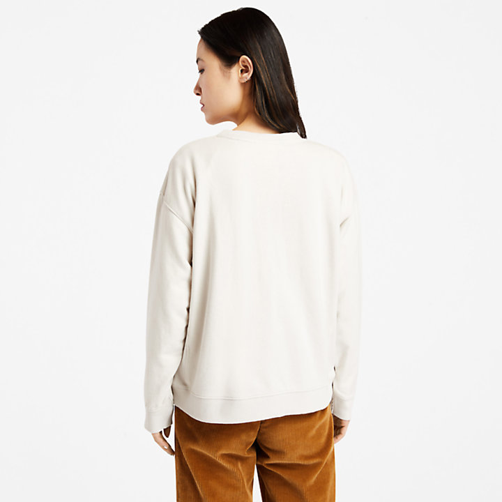 Ecoriginal Corduroy Logo Sweatshirt for Women in White-