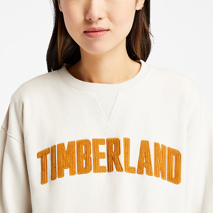 Ecoriginal Cordsweatshirt mit Logo für Damen in Weiß-