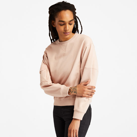 Cropped Cargo Sweatshirt for Women in Light Pink | Timberland