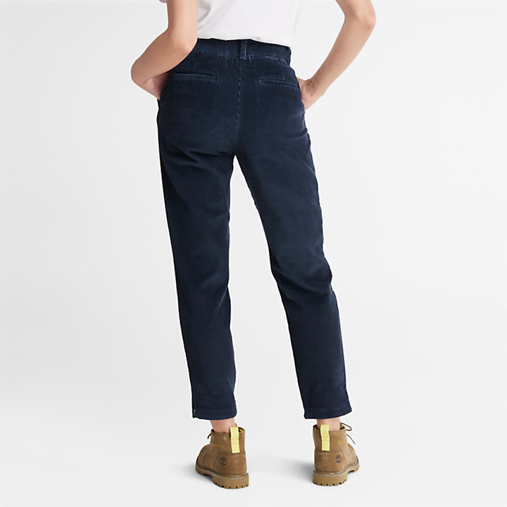Corduroy Trousers for Women in Navy-