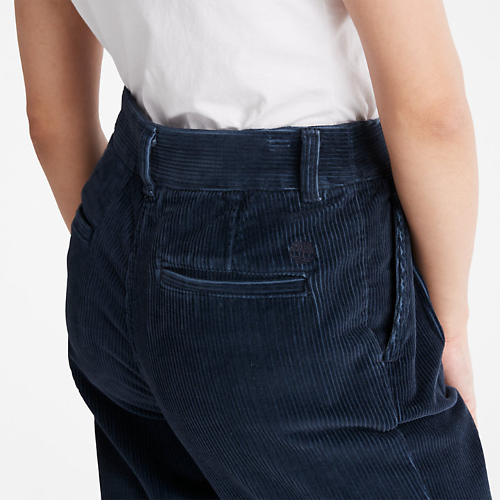 Corduroy Trousers for Women in Navy-
