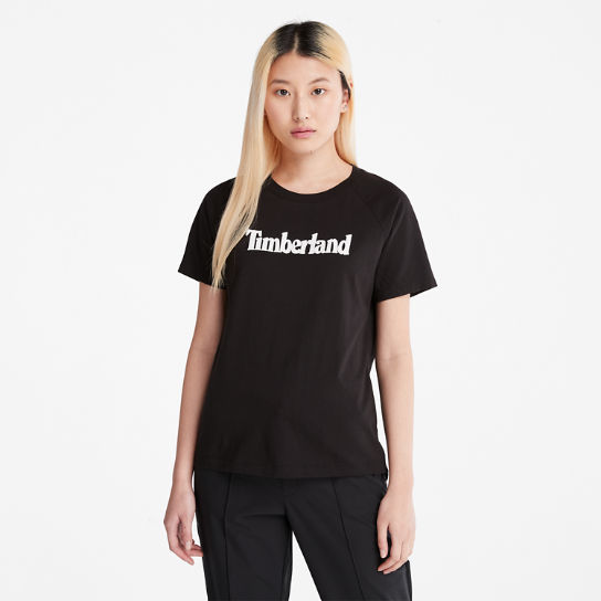 T-shirt met logo voor dames in zwart | Timberland