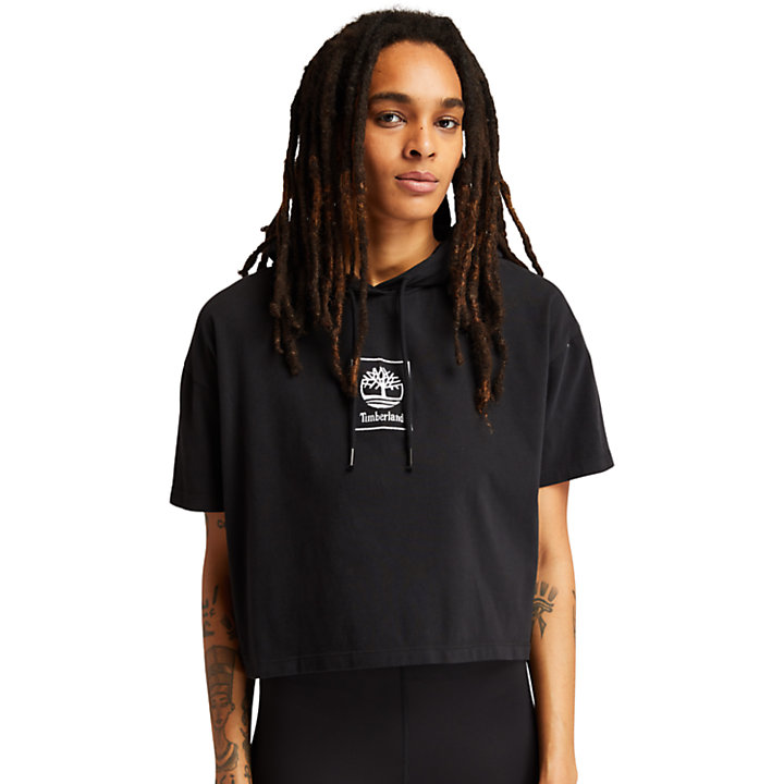 T-shirt con Cappuccio da Donna Outdoor Archive in colore nero-