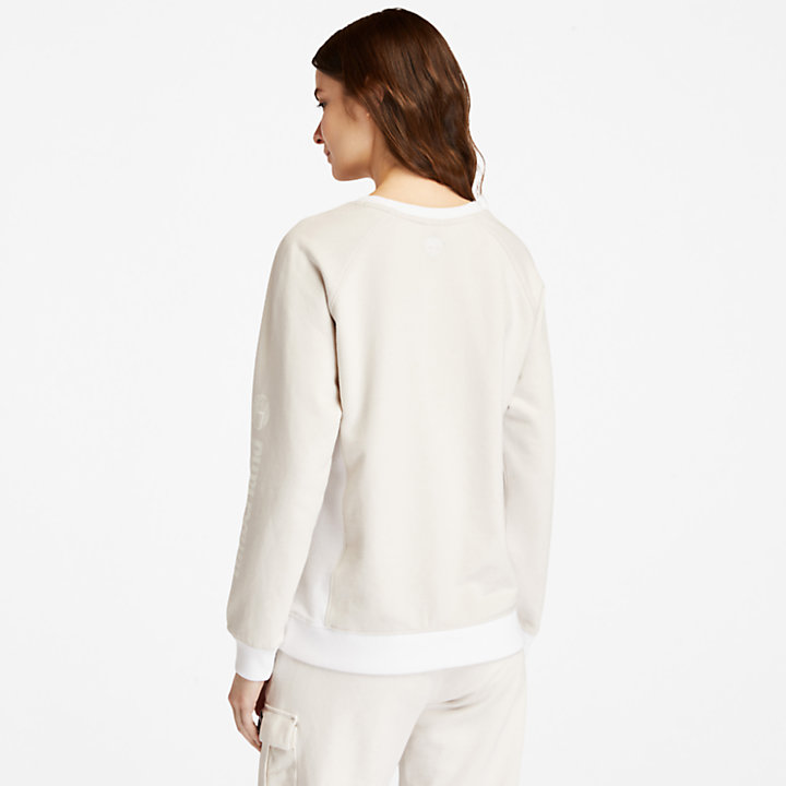 Sweatshirt mit Rundhalsausschnitt für Damen in Weiß-