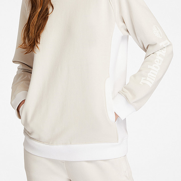 Sweat-shirt à col rond pour femme en blanc