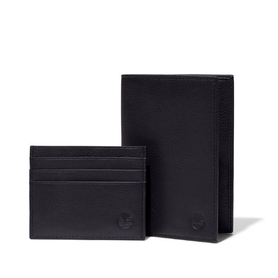 Coffret cadeau avec étui pour passeport et porte-cartes pour homme en noir | Timberland