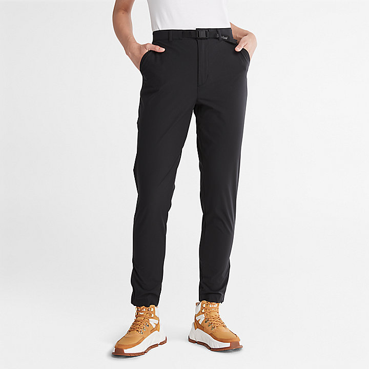 Water-Resistant Cropped Trousers for Women in Black