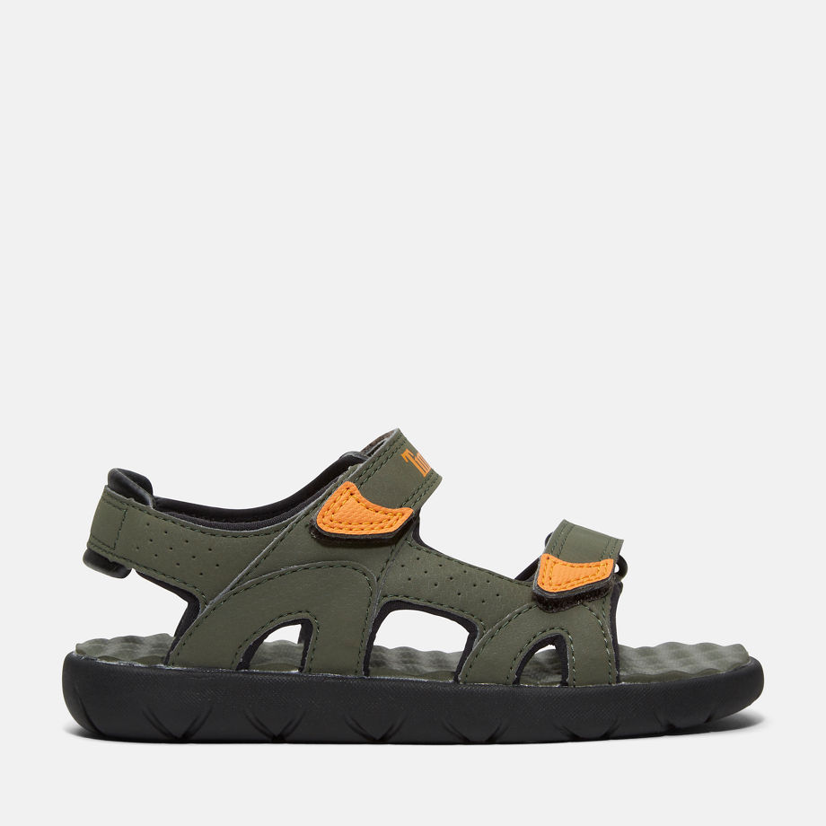 Timberland Perkins Row 2-strap Sandal For Youth In Green Green Kids