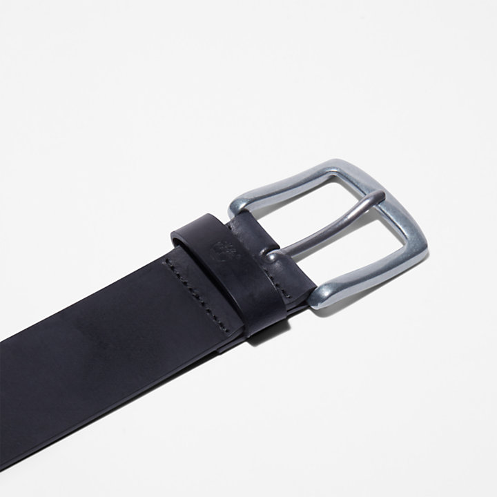Casual Leather Belt for Men in Black-