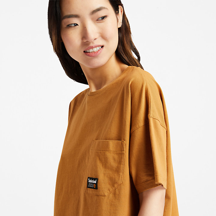 Progressive Utility Pocket T-Shirt for Women in Dark Yellow-