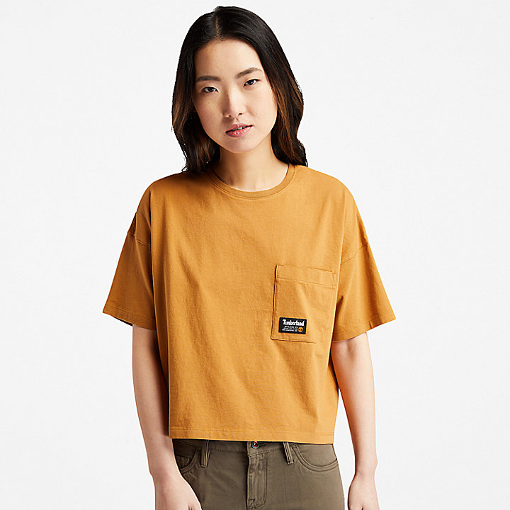 Progressive Utility Pocket T-Shirt for Women in Dark Yellow