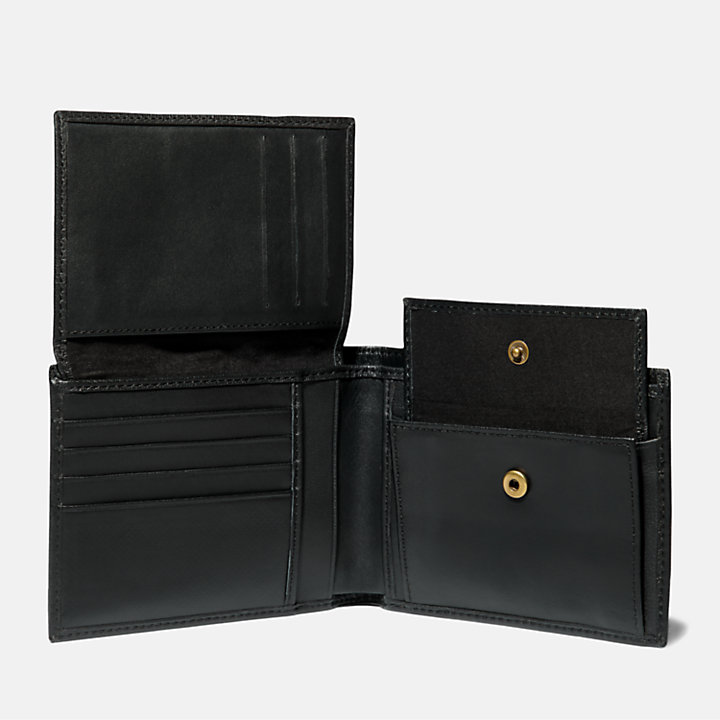 Kittery Trifold Brieftasche mit Münzfach aus Leder für Herren Schwarz-