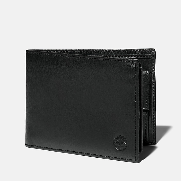 Kittery Trifold Brieftasche mit Münzfach aus Leder für Herren Schwarz