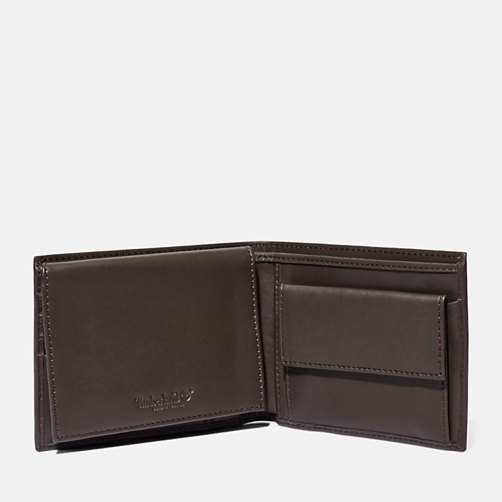 Kittery Trifold Leather Wallet With Coin Pocket for Men in Brown-