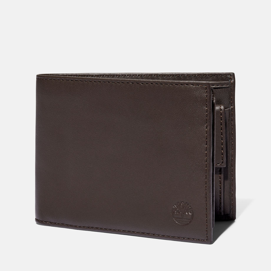 Timberland Kittery Trifold Leather Wallet With Coin Pocket For Men In Brown Brown, Size ONE