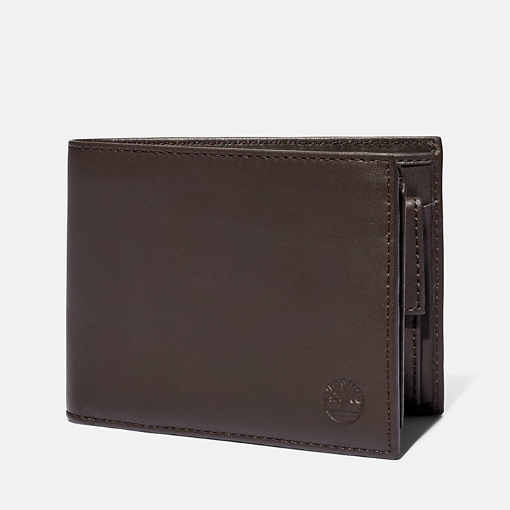 Kittery Trifold Leather Wallet With Coin Pocket for Men in Brown-