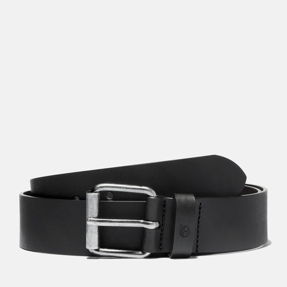 Timberland Leather Belt For Men In Black Black, Size M