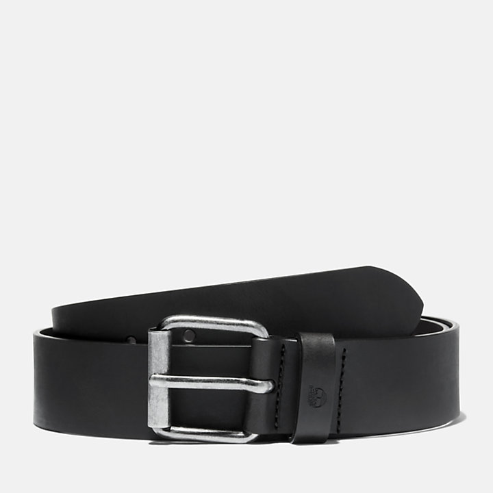 Leather Belt for Men in Black-