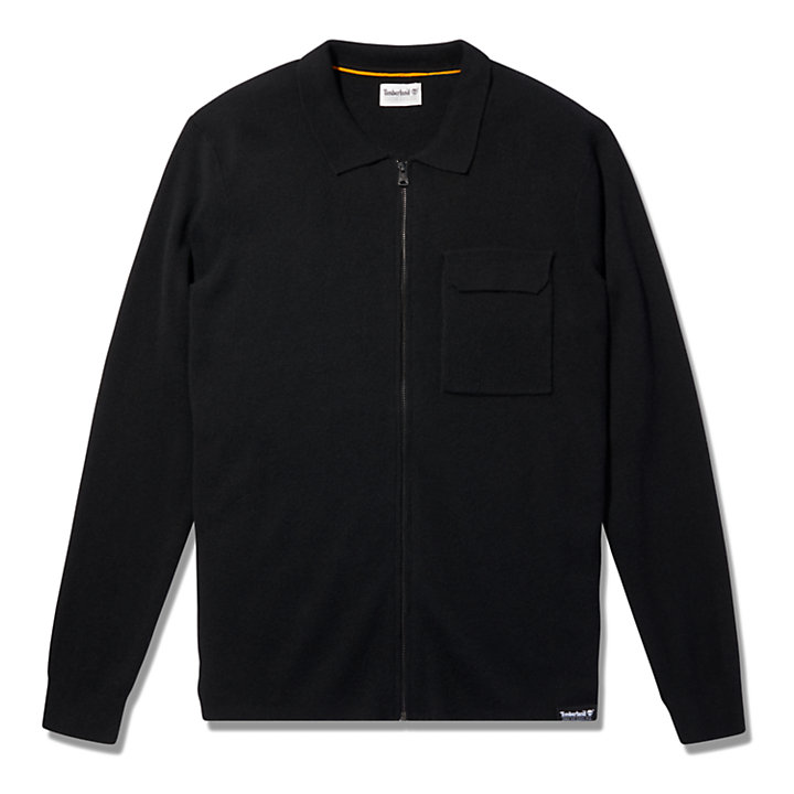 Full-Zip Sweater voor heren in zwart-