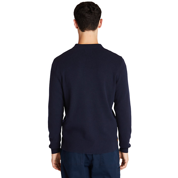 Full-Zip Sweater for Men in Navy-
