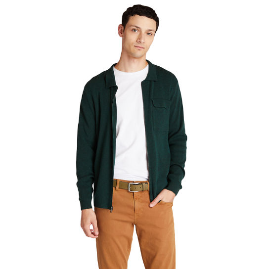 Full-Zip Sweater for Men in Green | Timberland