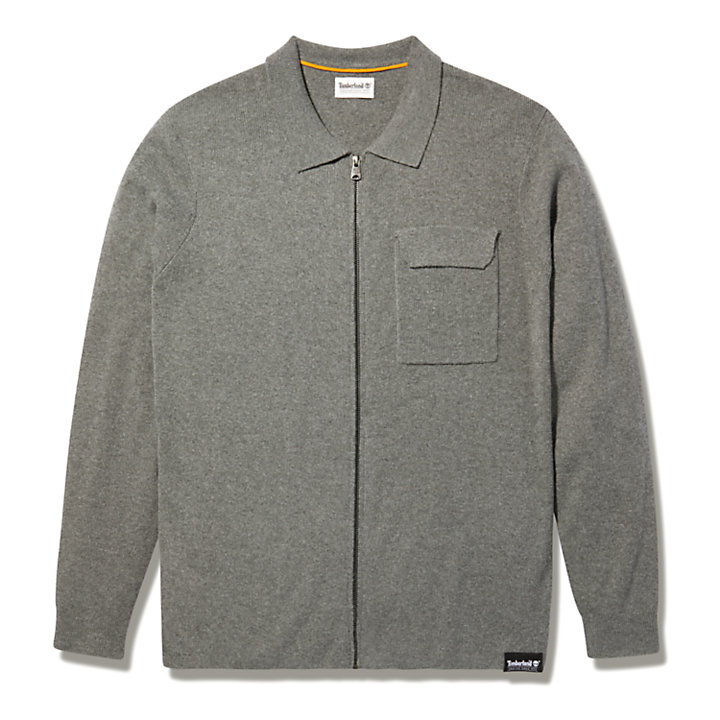 Full-Zip Sweater for Men in Dark Grey-