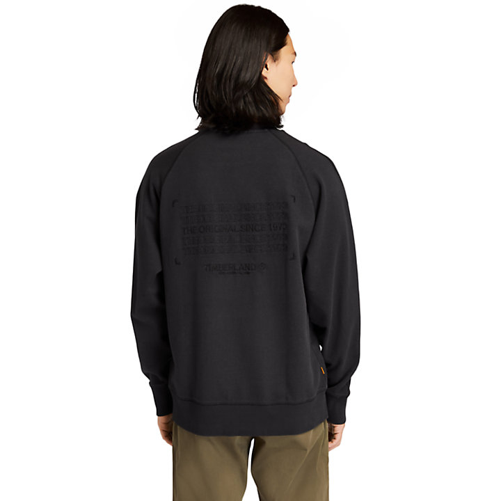 Garment-Dyed Graphic Sweatshirt for Men in Black-