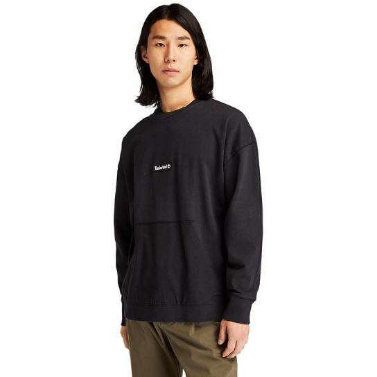 Garment-Dyed Graphic Sweatshirt for Men in Black | Timberland