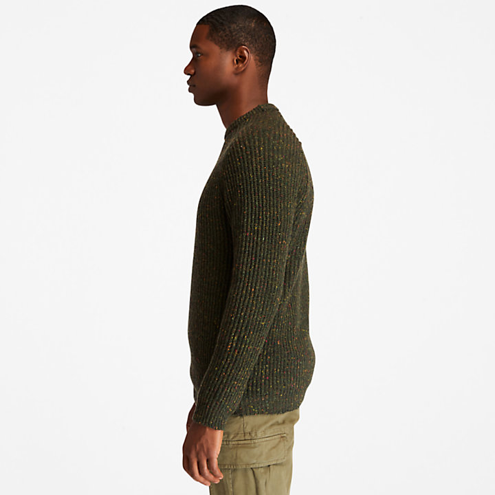Naps Yarn Sweater For Men in Dark Green-