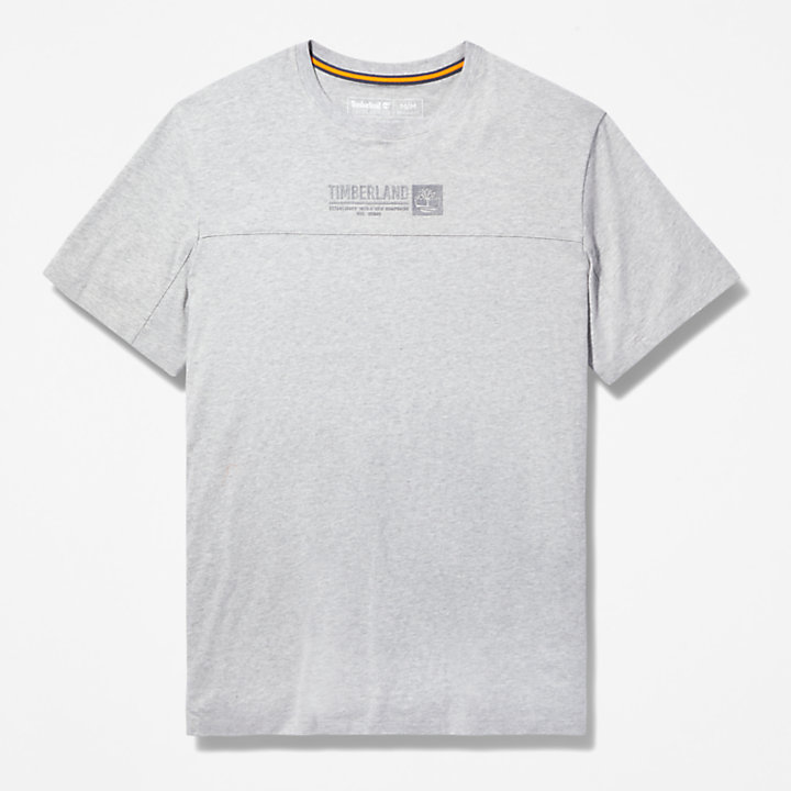 Camiseta con Logotipo Estampado Elevado de hombre en gris-