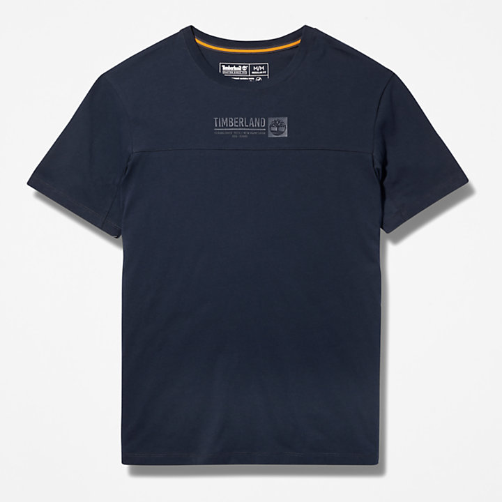 T-shirt da Uomo con Logo in Rilievo in blu marino-