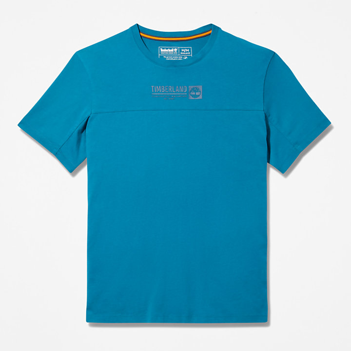 Raised-print Logo T-Shirt for Men in Teal-