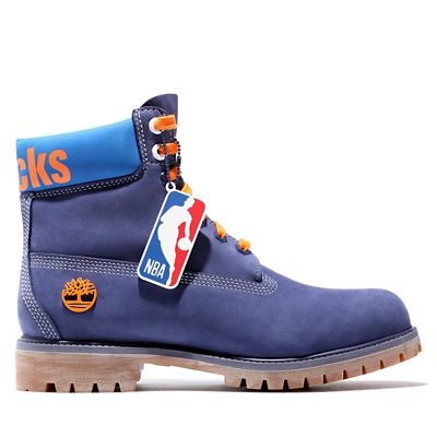 orange and blue timberland boots
