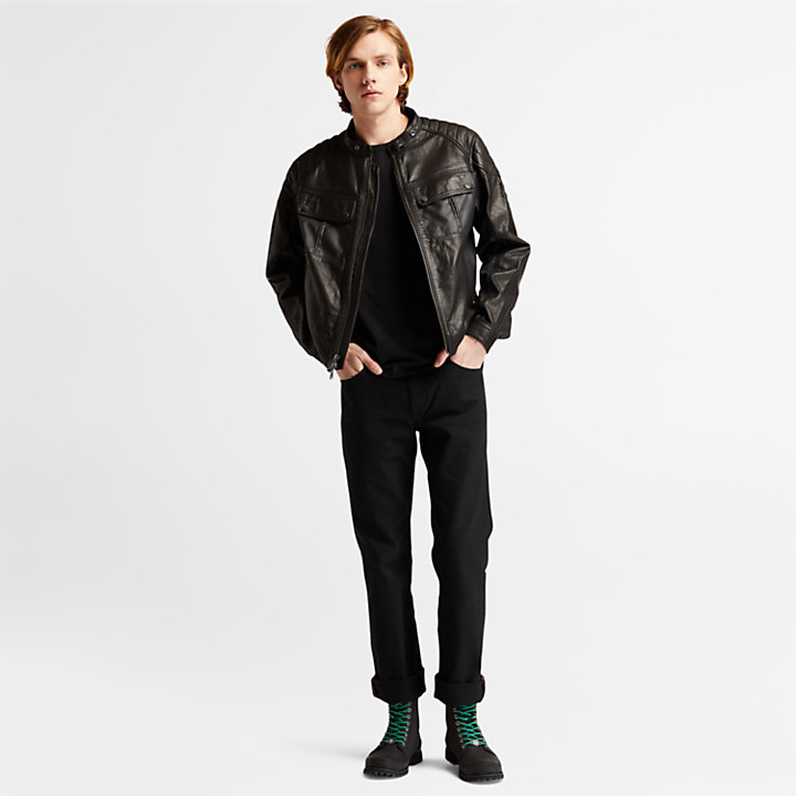 Moto Guzzi x Timberland® Leather Jacket for Men in Black-